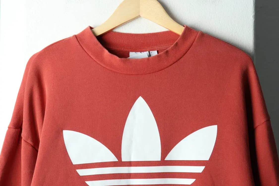 (S) 아디다스 맨투맨 티셔츠 오버사이즈 빅로고 버건디-1679D 상품이미지3