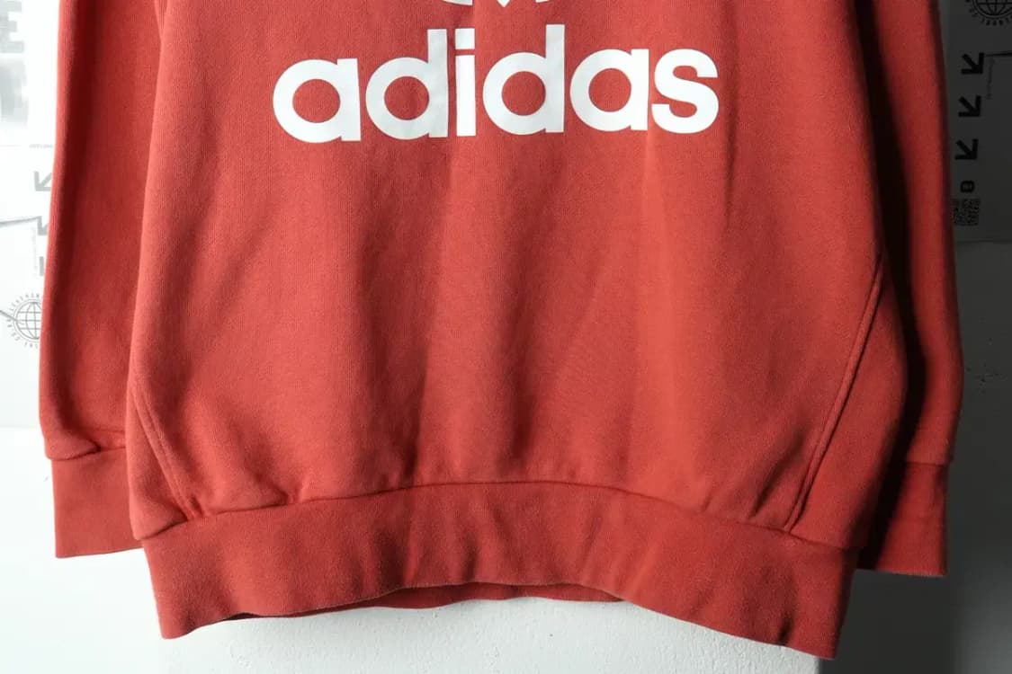 (S) 아디다스 맨투맨 티셔츠 오버사이즈 빅로고 버건디-1679D 상품이미지4