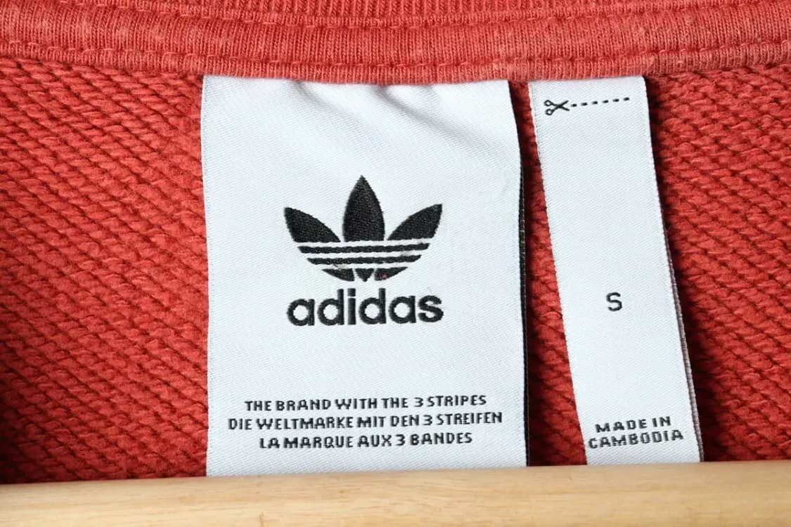 (S) 아디다스 맨투맨 티셔츠 오버사이즈 빅로고 버건디-1679D 상품이미지5