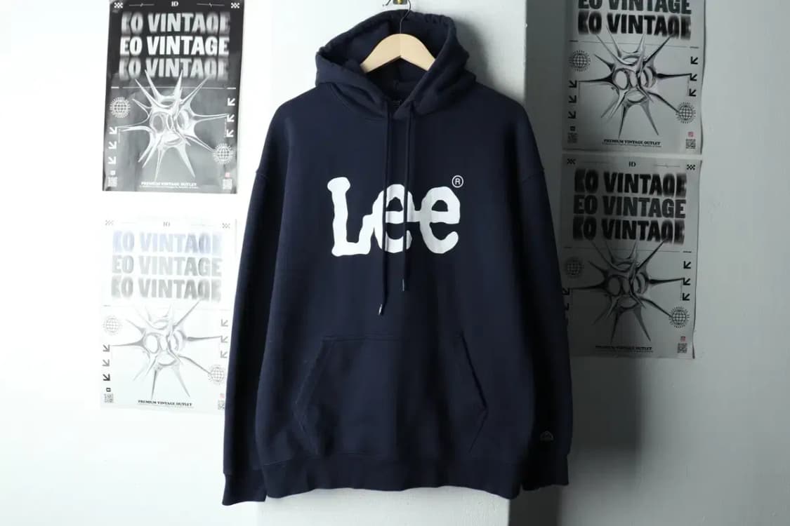 (M) 리 후드티셔츠 빅로고 네이비 올드스쿨-1679E 상품이미지2