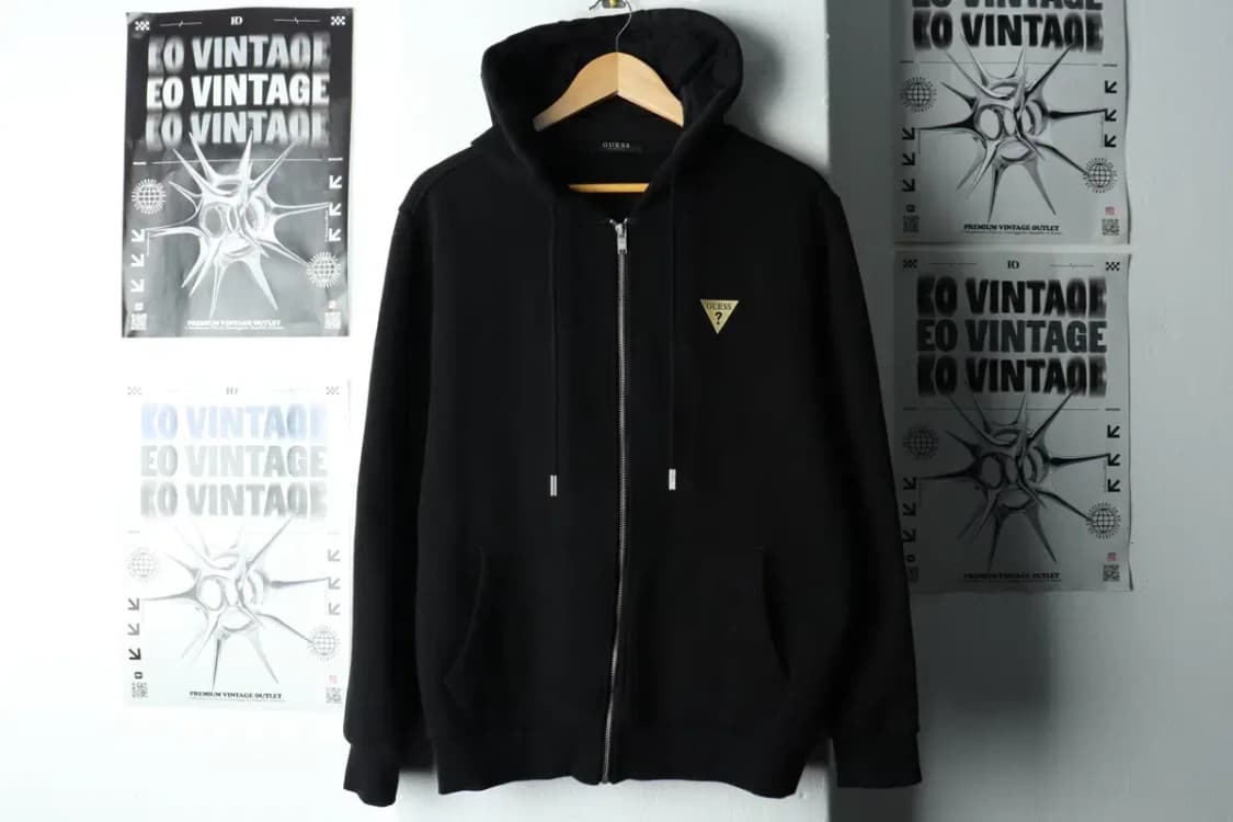 (M-L) 게스 후드집업 블랙 기모 금장-167A1 상품이미지2