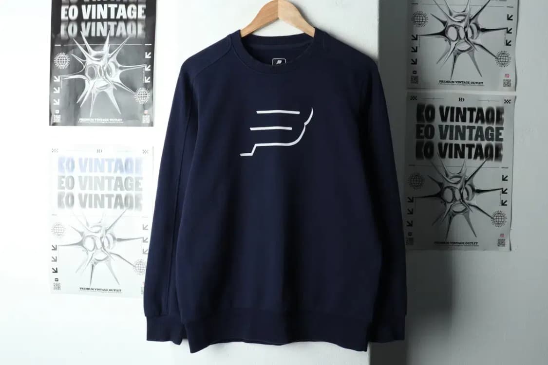 (M) 빈폴 맨투맨 티셔츠 빅로고 네이비 올드스쿨-167A4 상품이미지2