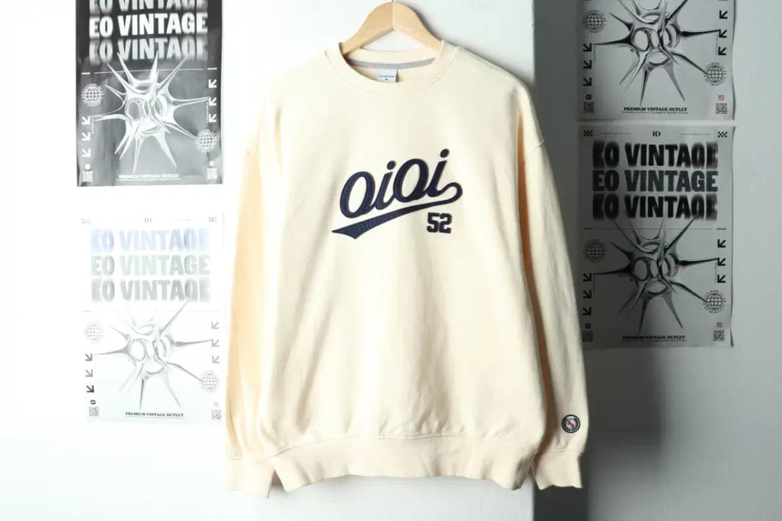 (M) 오아이오아이 맨투맨 티셔츠 빅로고 크림 올드스쿨-167A6 상품이미지2