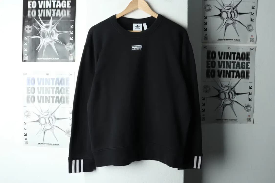 (M) 아디다스 맨투맨 티셔츠 블랙 올드스쿨-167A7 상품이미지2