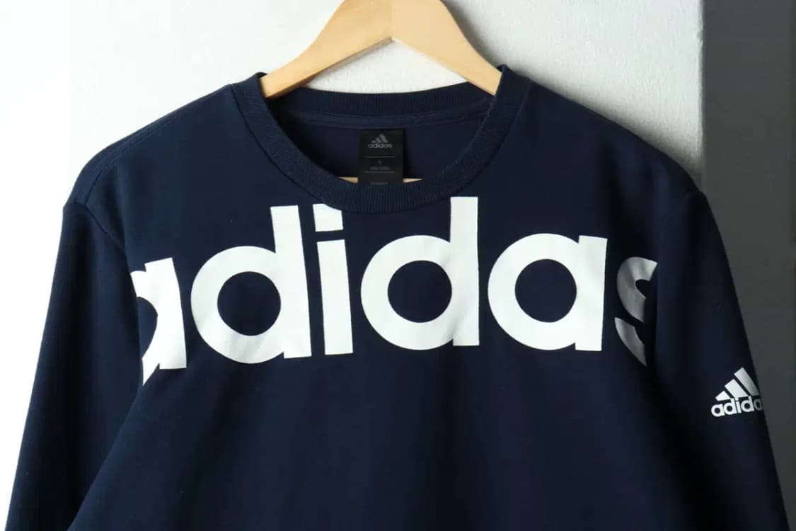 (M) 아디다스 맨투맨 티셔츠 빅로고 네이비 기모 올드스쿨-167A8 상품이미지3