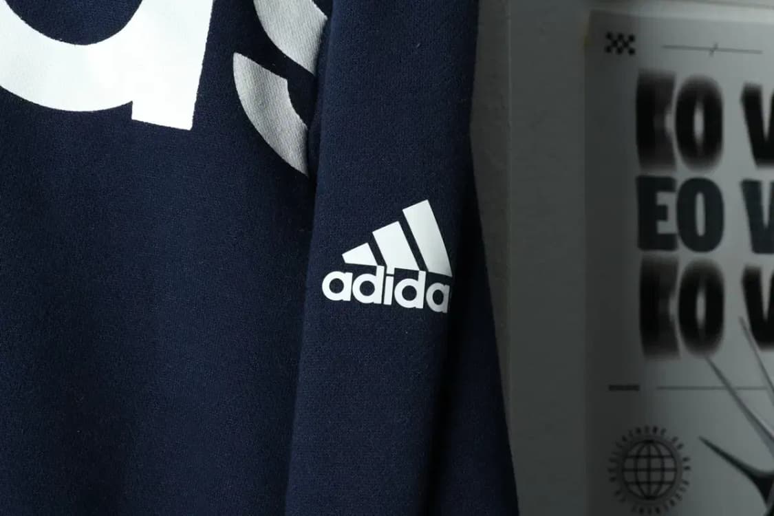 (M) 아디다스 맨투맨 티셔츠 빅로고 네이비 기모 올드스쿨-167A8 상품이미지5