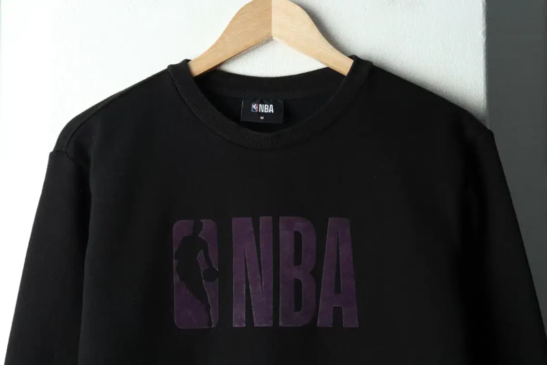 (M) NBA 엔비에이 맨투맨 티셔츠 빅로고 기모 블랙-167A9 상품이미지3