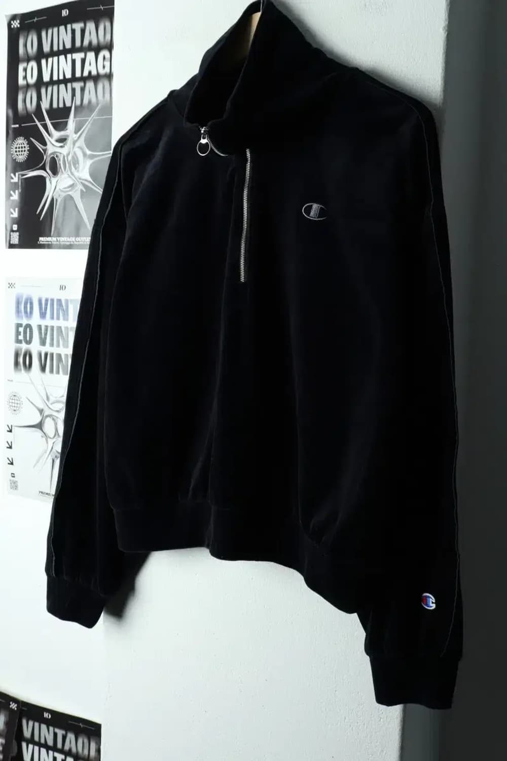 W(2XL) 챔피온 집업 바람막이 점퍼자켓 트렌드 희귀 블랙-167EB 상품이미지1