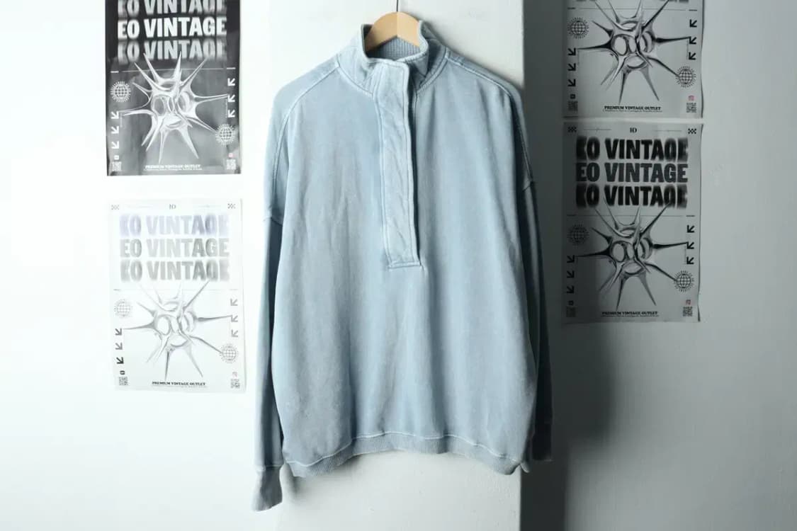 W(M-XL) 에어리 긴팔티셔츠 반집업 오버사이즈 연블루-167ED 상품이미지2