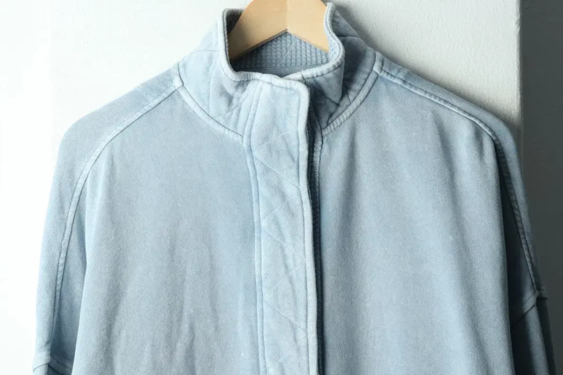 W(M-XL) 에어리 긴팔티셔츠 반집업 오버사이즈 연블루-167ED 상품이미지3