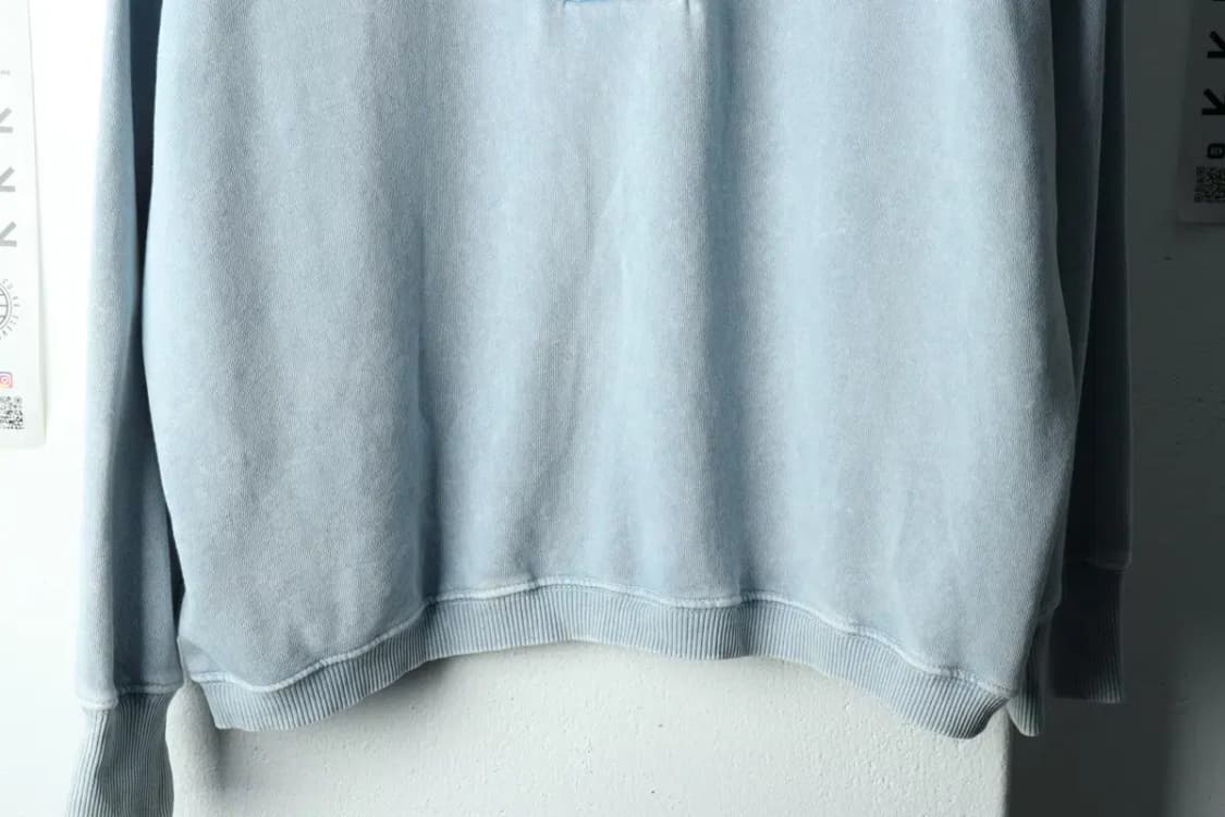 W(M-XL) 에어리 긴팔티셔츠 반집업 오버사이즈 연블루-167ED 상품이미지4