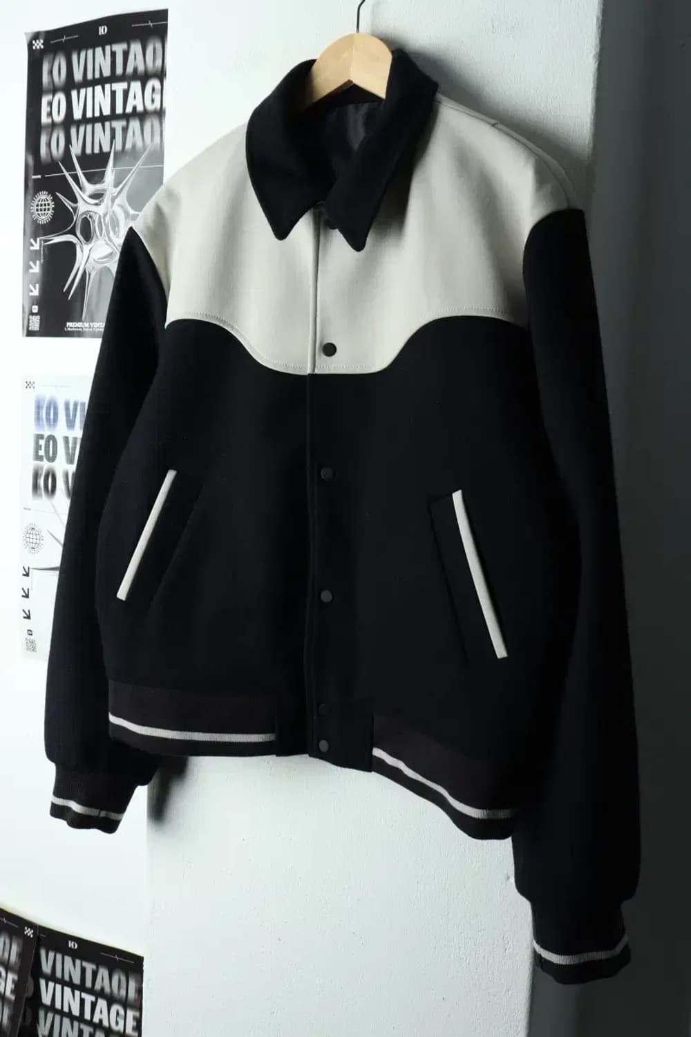 (L-XL) 엘무드 집업 바람막이 점퍼자켓 바시티 대표 검흰-167F1 상품이미지1