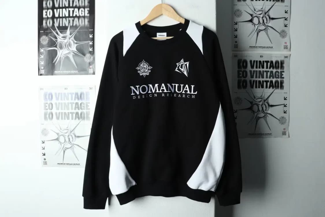 (L-XL) 노매뉴얼 맨투맨 티셔츠 블록코어 블랙-167F7 상품이미지2