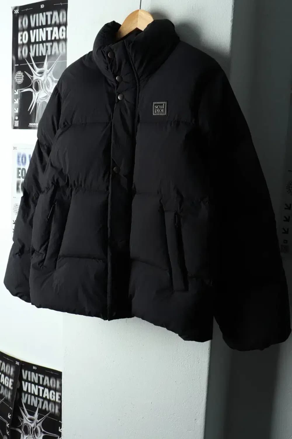 (M-L) 스컬프터 패딩 점퍼자켓 덕다운 푸퍼 블랙-167FB 상품이미지1