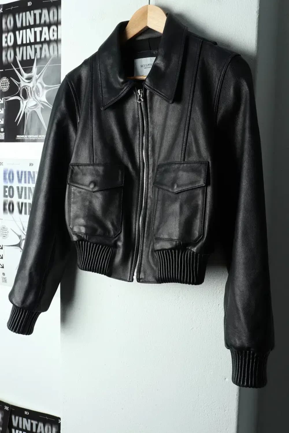 W(S) 스컬프터 집업 바람막이 점퍼자켓 리얼레더 램스킨-167FD 상품이미지1