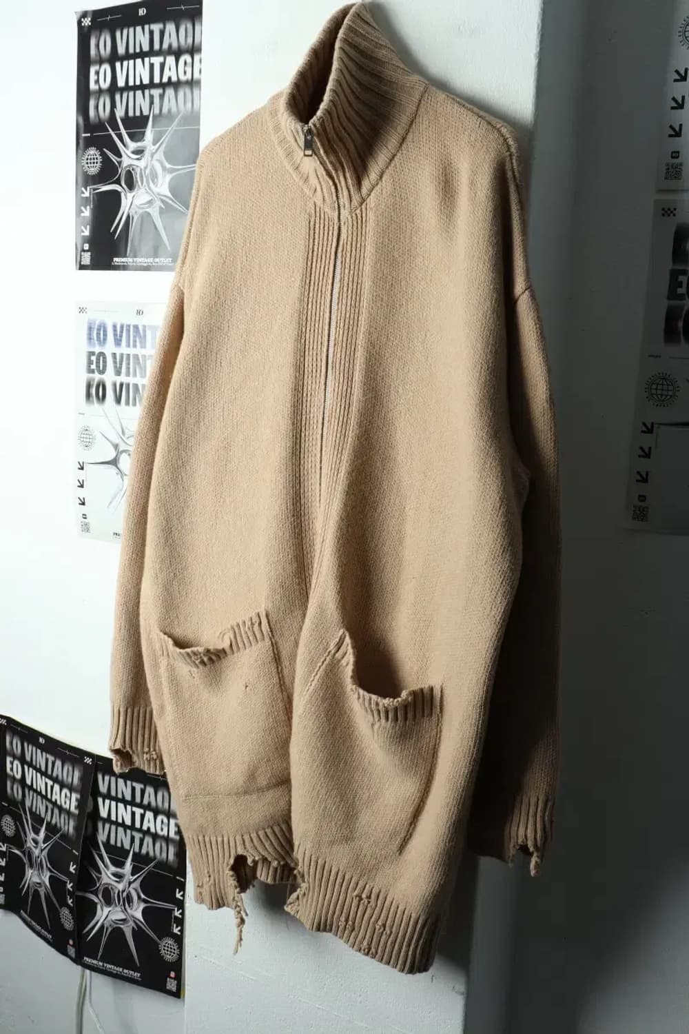 (F) 디젤 니트집업 베이지 그런지 롱 희귀 매물-16801 상품이미지1