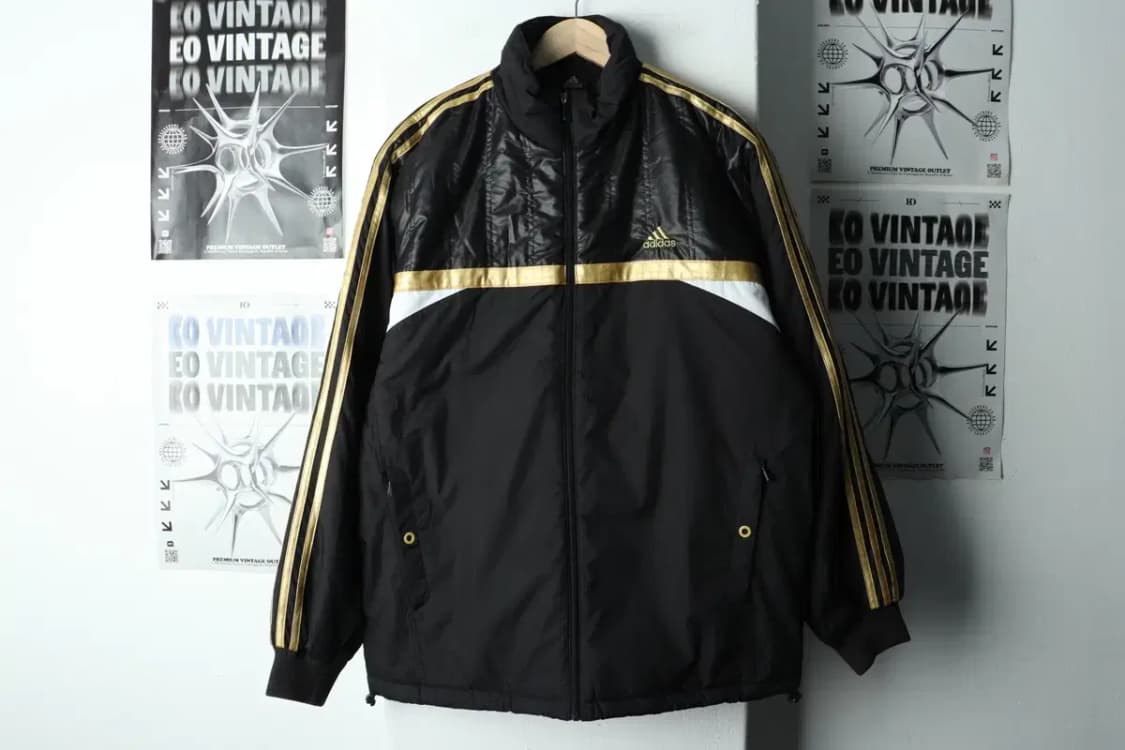 (XL) 아디다스 패딩 점퍼자켓 블랙 삼선 금장 가죽-16806 상품이미지2