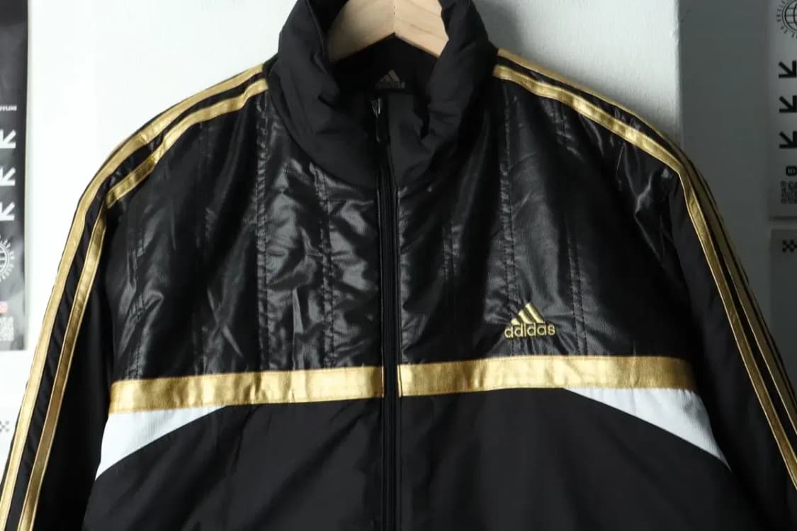 (XL) 아디다스 패딩 점퍼자켓 블랙 삼선 금장 가죽-16806 상품이미지3