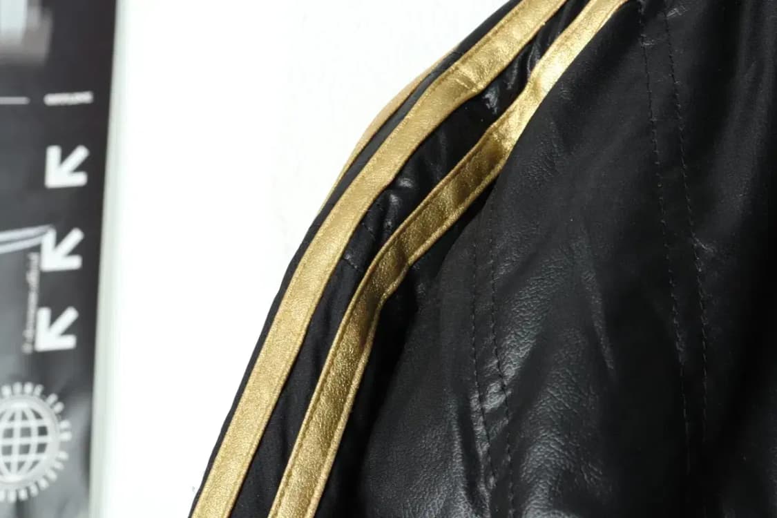 (XL) 아디다스 패딩 점퍼자켓 블랙 삼선 금장 가죽-16806 상품이미지5