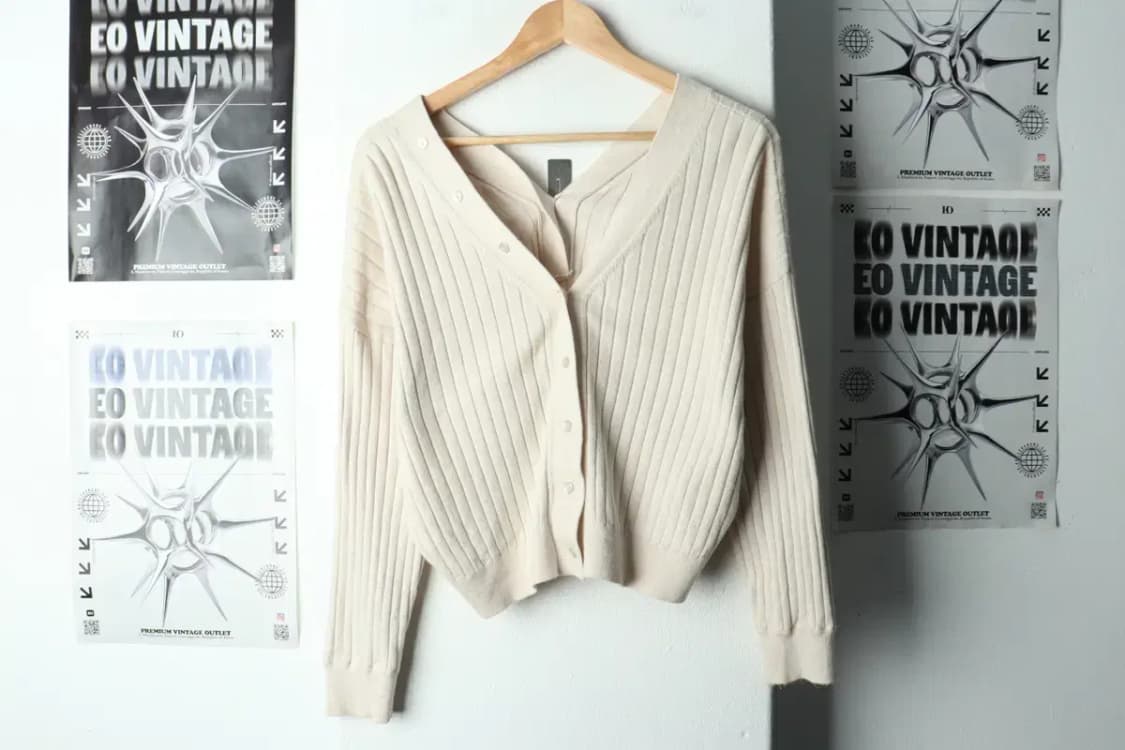 W(F) 지나시스 니트 가디건 베이지 울 유니크-1680B 상품이미지2