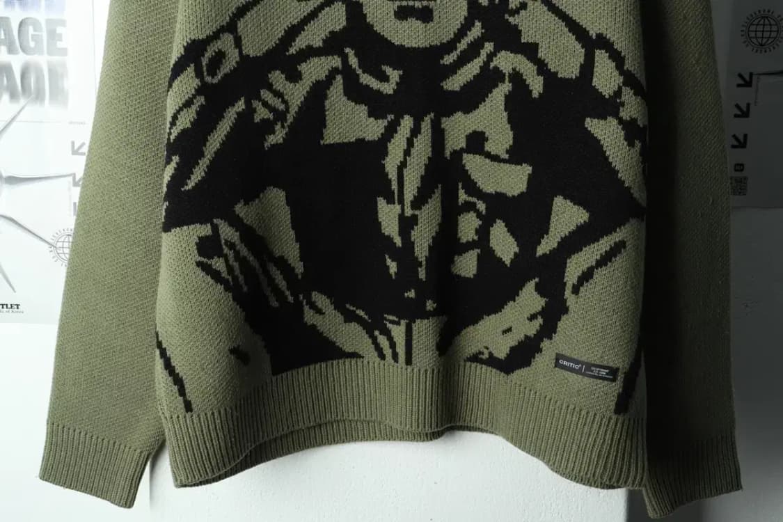 (M-L) 크리틱 니트 오버사이즈 카키 스트릿-1680C 상품이미지4