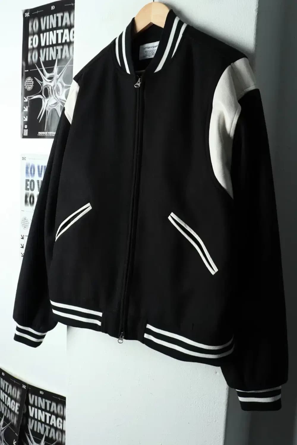 (M-L) 레테르코모 집업 바람막이 점퍼자켓 바시티 블랙 누빔-16812 상품이미지1