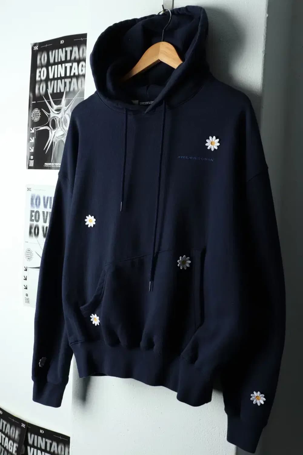 W(F) 도산 아뜰리에 후드티셔츠 데이지 패치 네이비-16824 상품이미지1