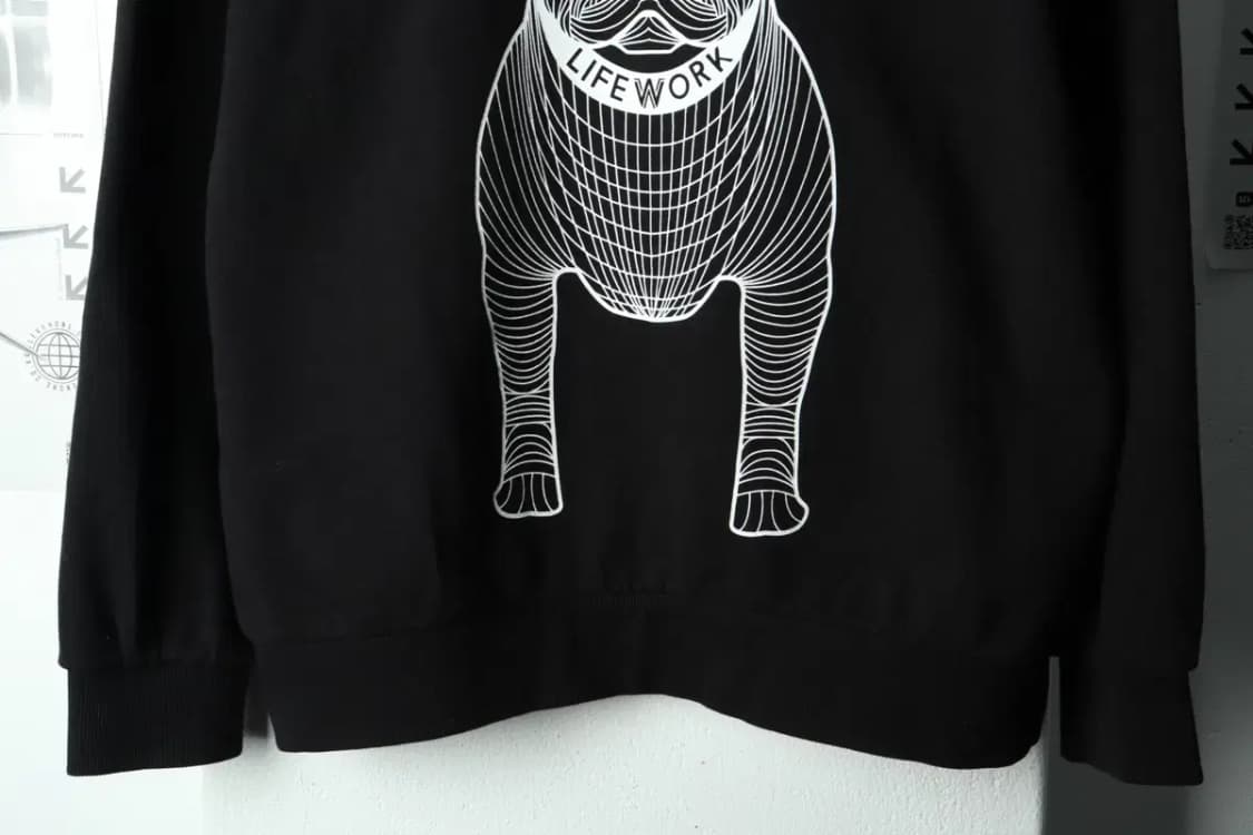 (M-2XL) 라이프워크 맨투맨 티셔츠 대표 불독 빅로고 블랙-16827 상품이미지4