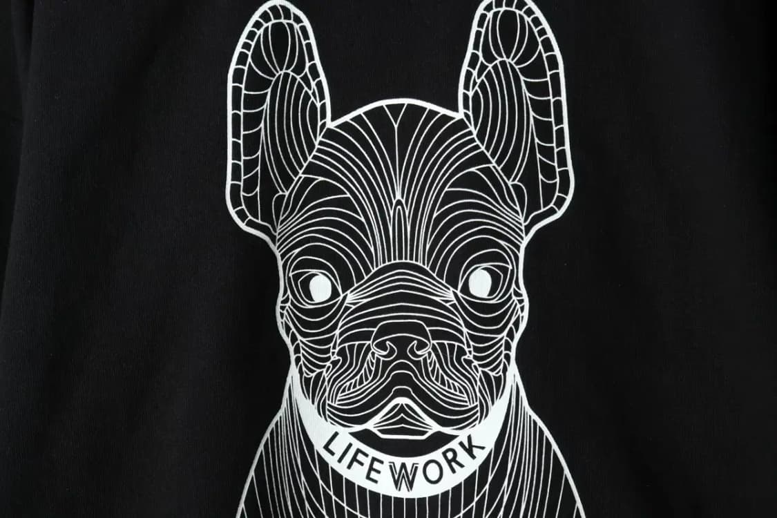 (M-2XL) 라이프워크 맨투맨 티셔츠 대표 불독 빅로고 블랙-16827 상품이미지5