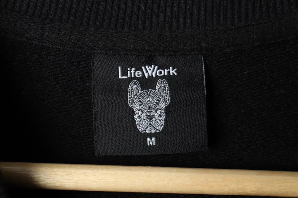 (M-2XL) 라이프워크 맨투맨 티셔츠 대표 불독 빅로고 블랙-16827 상품이미지7