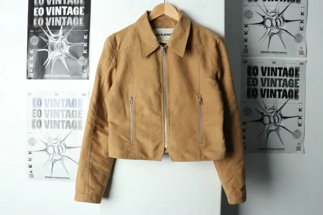 W(S) 인사일런스 집업 바람막이 점퍼자켓 스웨이드 카멜 크롭-16828 상품이미지2