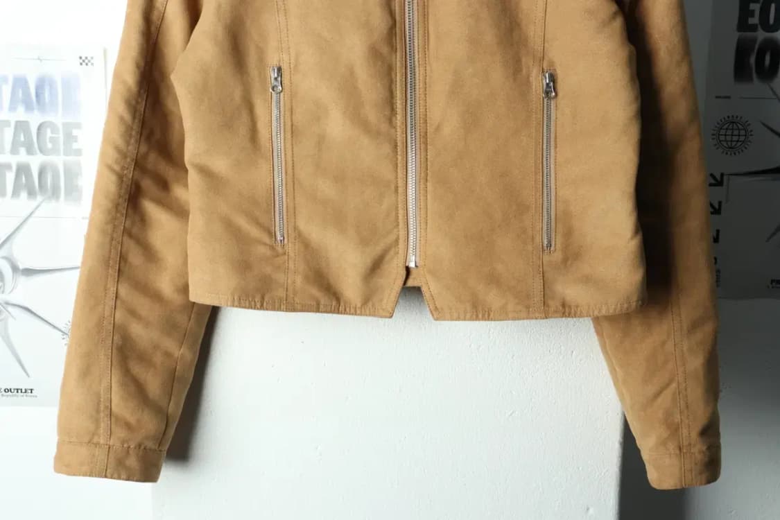 W(S) 인사일런스 집업 바람막이 점퍼자켓 스웨이드 카멜 크롭-16828 상품이미지4