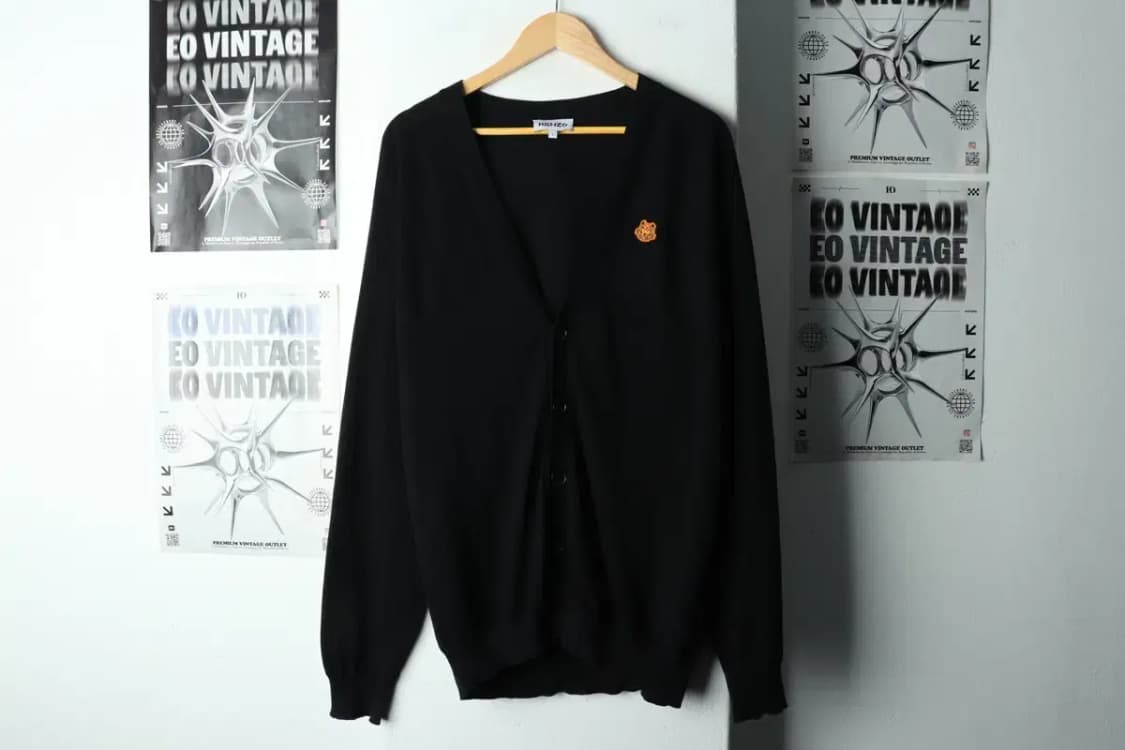 (L-XL) 겐조 니트 가디건 타이거로고 블랙 한정판-1682F 상품이미지2