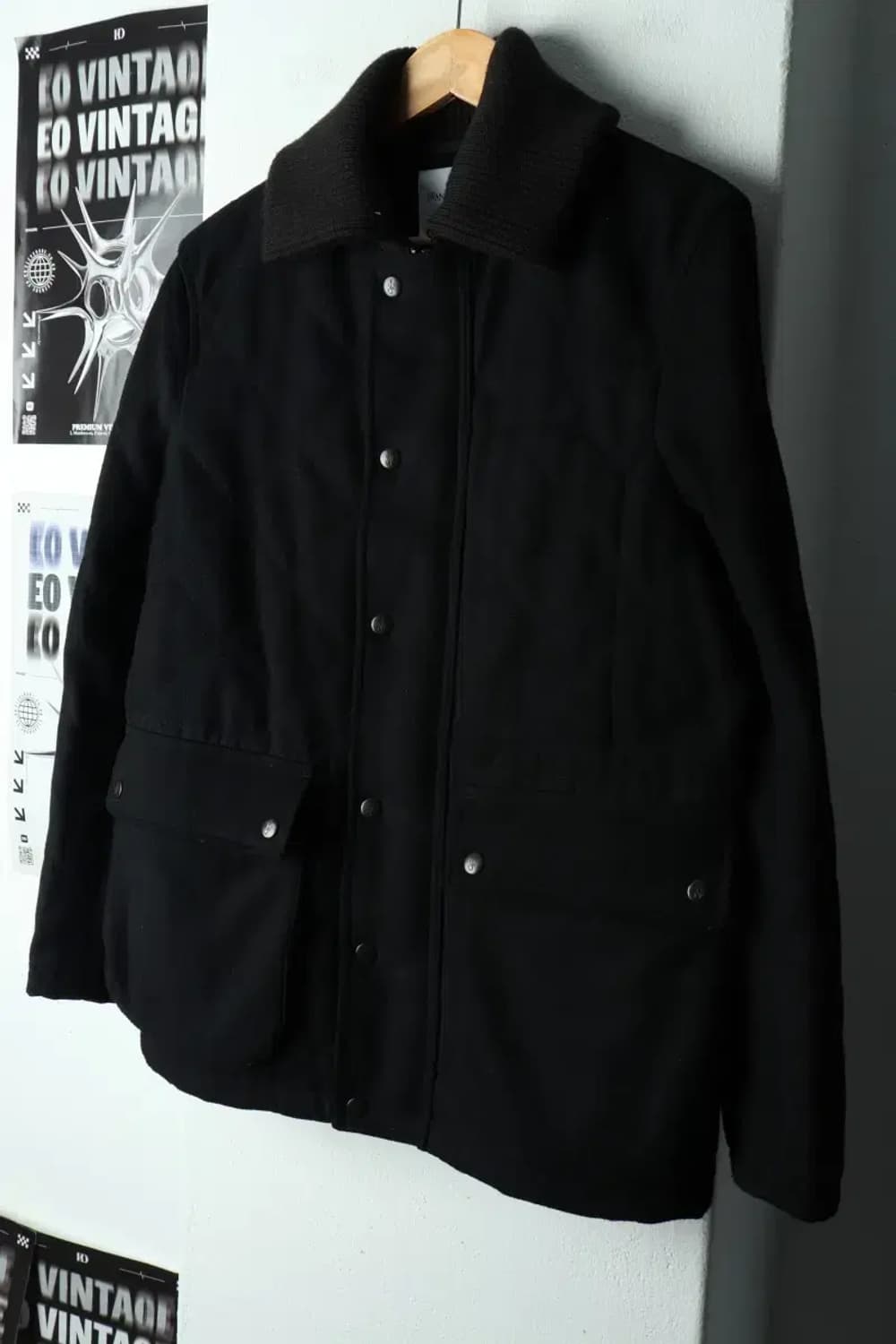 (M-L) 유니클로 후드티셔츠 JW앤더슨 블랙 울-16832 상품이미지1