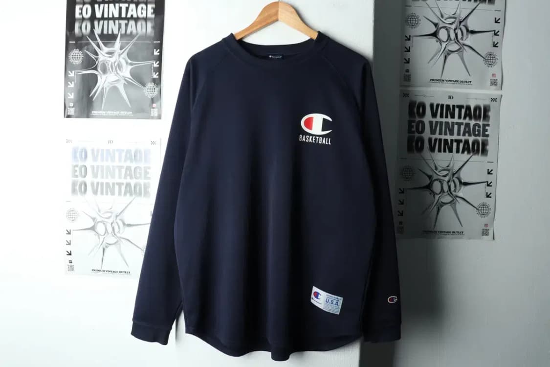 (XL) 챔피온 긴팔티셔츠 기능성 네이비 농구 빅로고-16834 상품이미지3