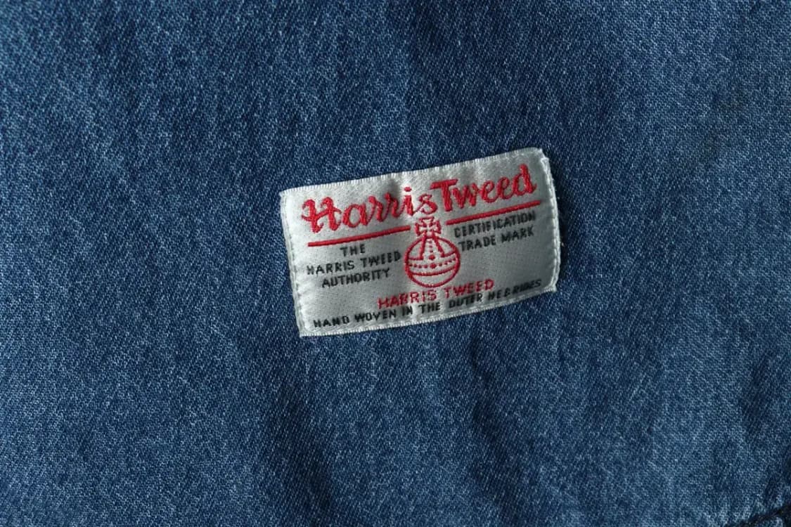 (M) 브라우니 빈티지 셔츠 남방 데님 청 해리스트위드 일본-16835 상품이미지6