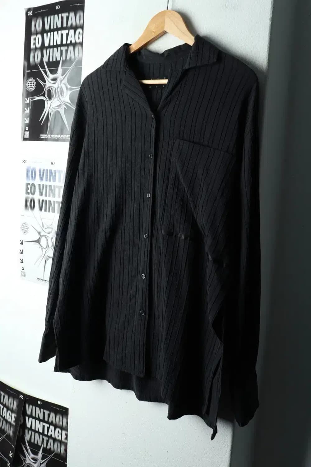 W(F) 트리밍버드 셔츠 남방 이지웨어셋업 블랙 리뉴얼버전-16836 상품이미지1