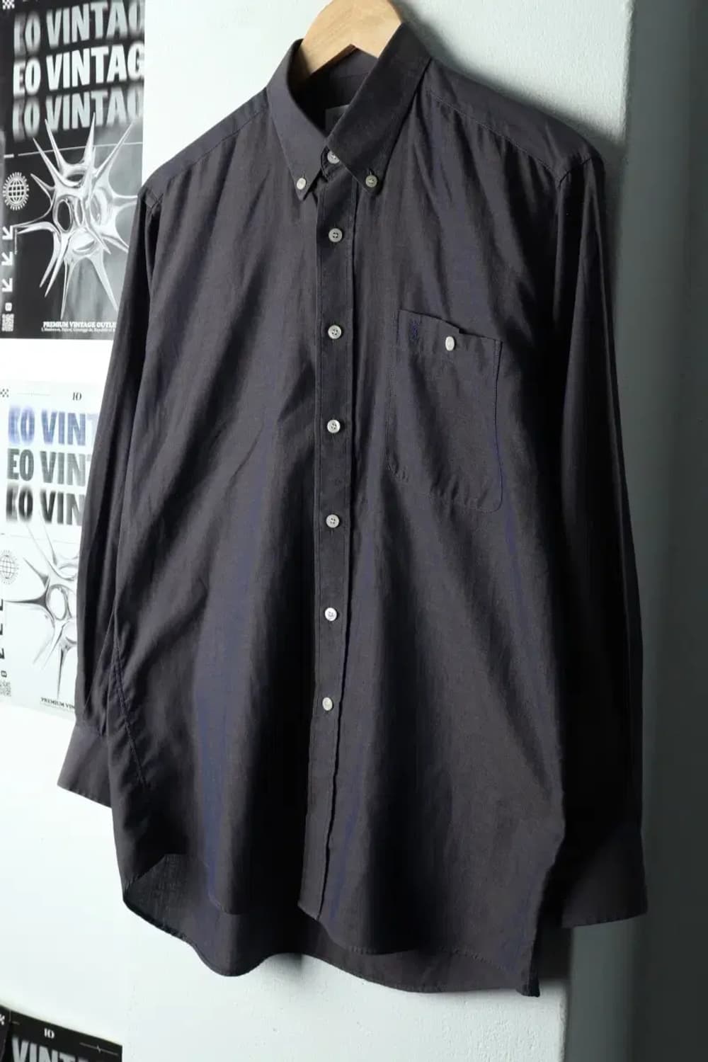 (M) 입생로랑 셔츠 남방 딥블루 무지-16829 상품이미지1