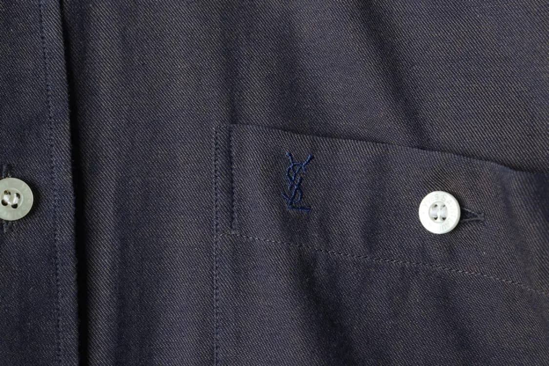 (M) 입생로랑 셔츠 남방 딥블루 무지-16829 상품이미지5