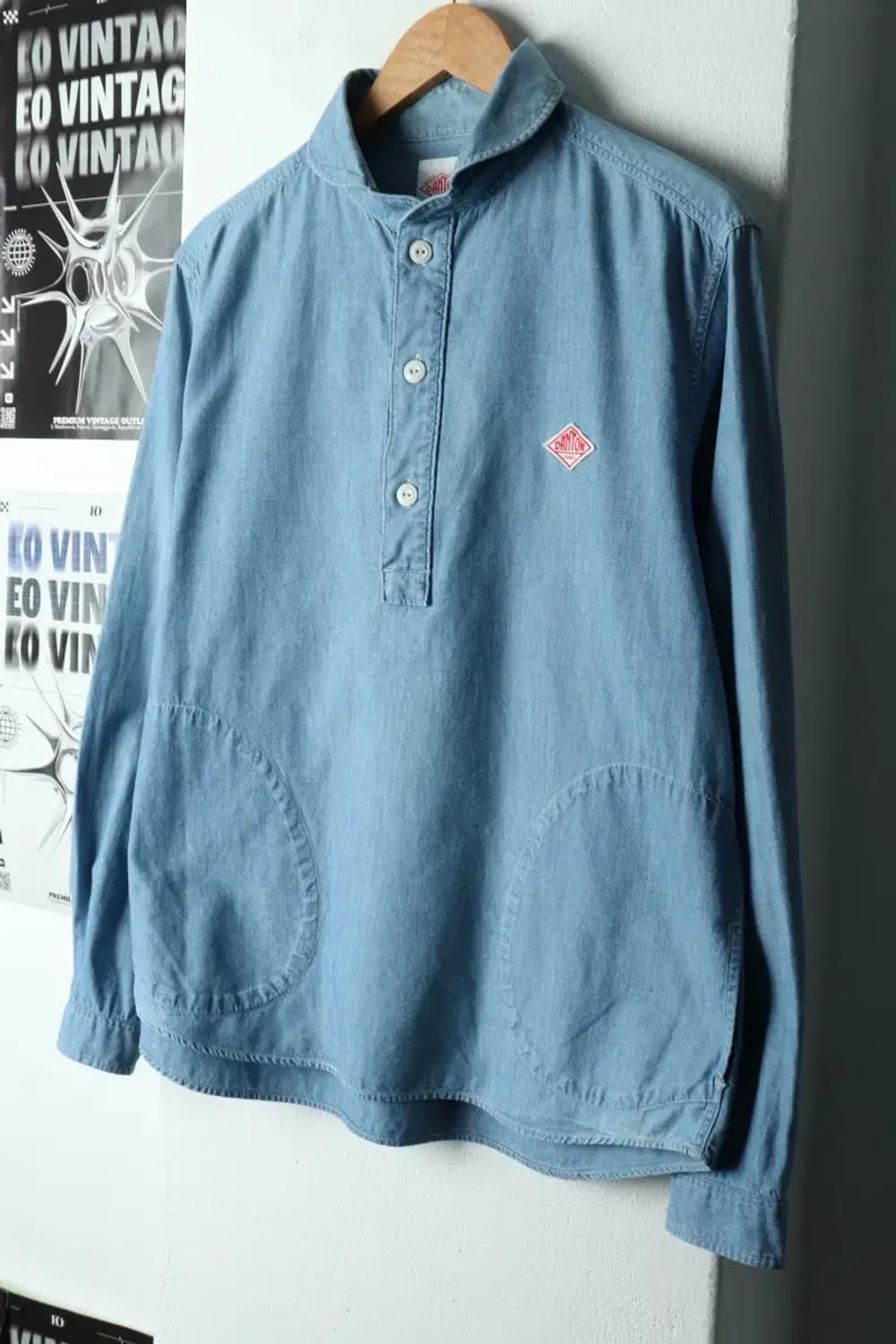 W(L) 단톤 셔츠 남방 데님 청 키치-1682A 상품이미지1