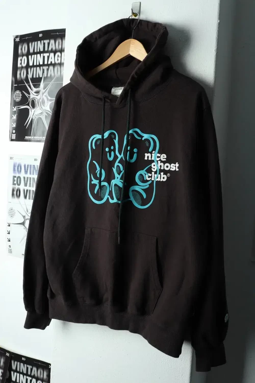 (M-L) 나이스고스트클럽 후드티셔츠 젤리프린팅 차콜 키치-16831 상품이미지1