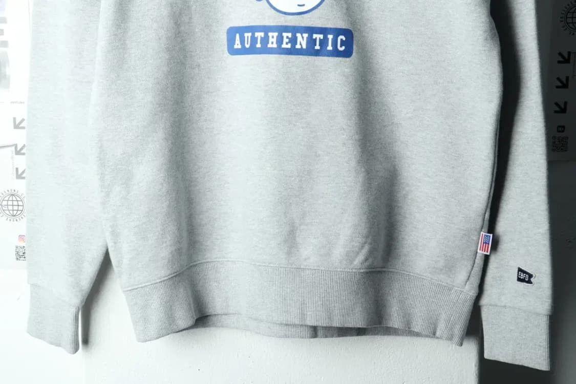 (S-M) 이벳필드 맨투맨 티셔츠 빅로고 그레이 Y2K 기모-16833 상품이미지4