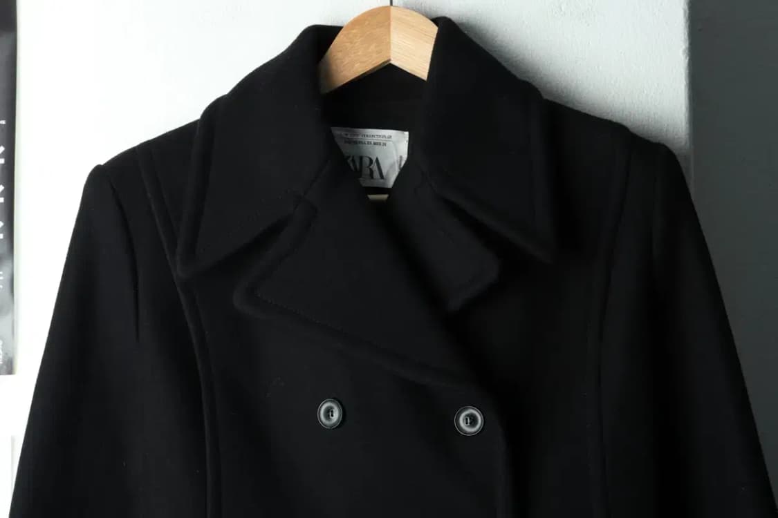 W(XS-S) 자라 코트자켓 더블 블랙 울 컬렉션라인-16837 상품이미지3