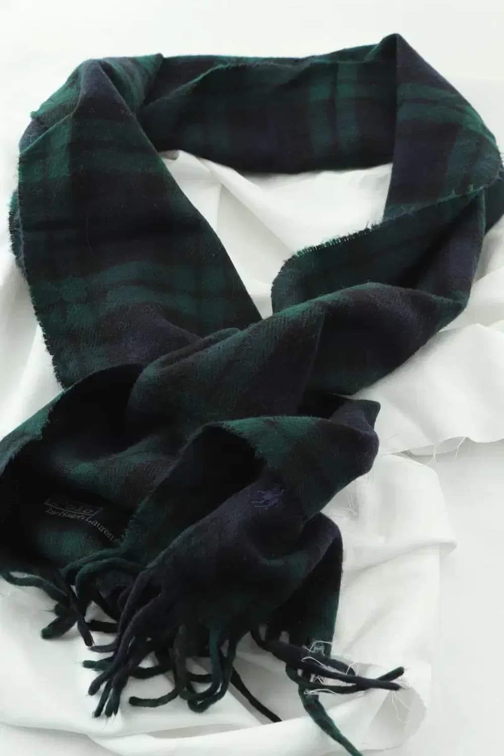 (F) 폴로 랄프로렌 목도리 머플러 딥그린 체크 사용감-2710 상품이미지1