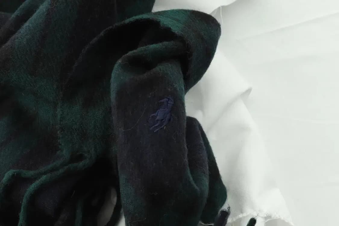 (F) 폴로 랄프로렌 목도리 머플러 딥그린 체크 사용감-2710 상품이미지4