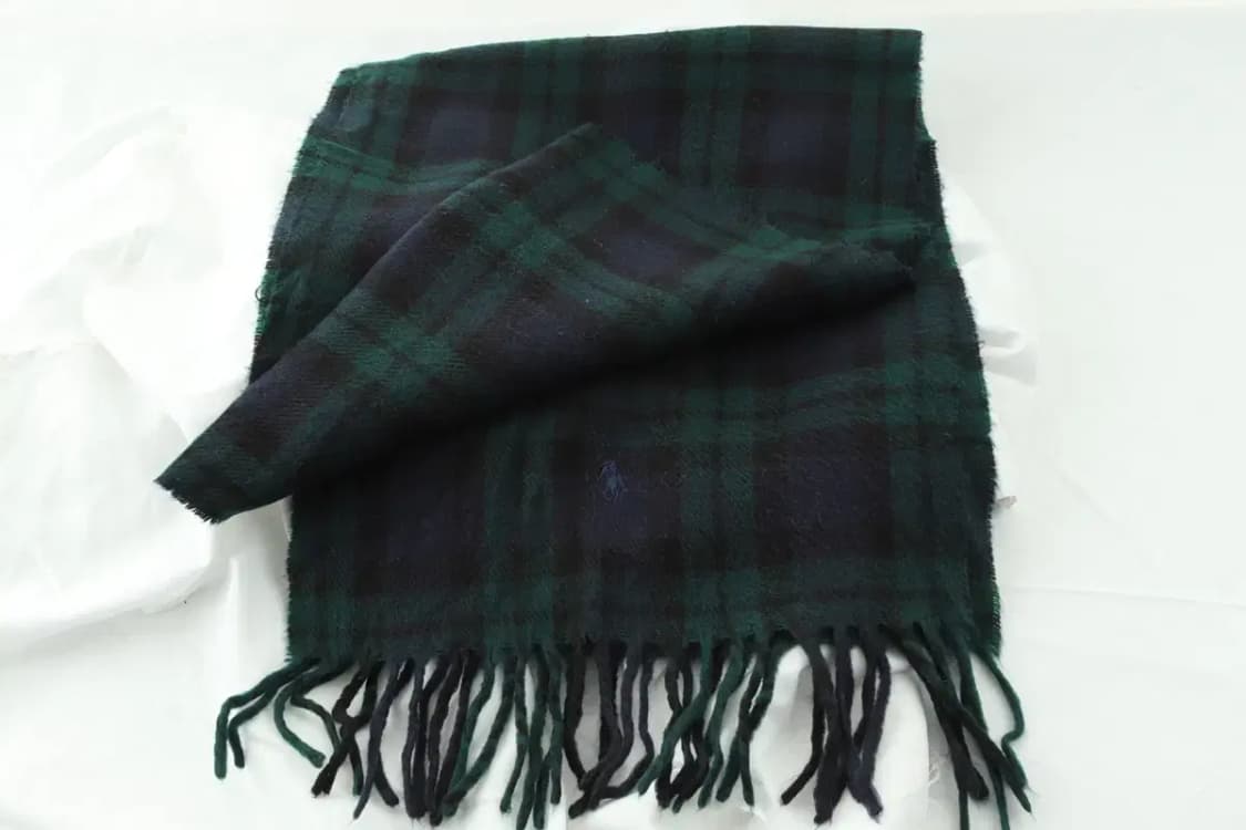 (F) 폴로 랄프로렌 목도리 머플러 딥그린 체크 사용감-2710 상품이미지5