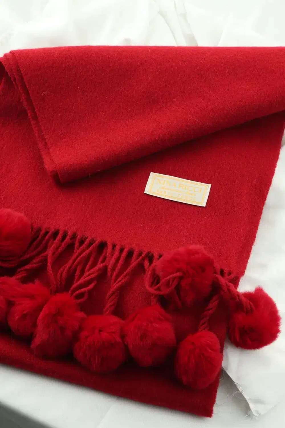 (F) 니나리치 목도리 머플러 크리마스 방울 레드 빨강 보들-2717 상품이미지1