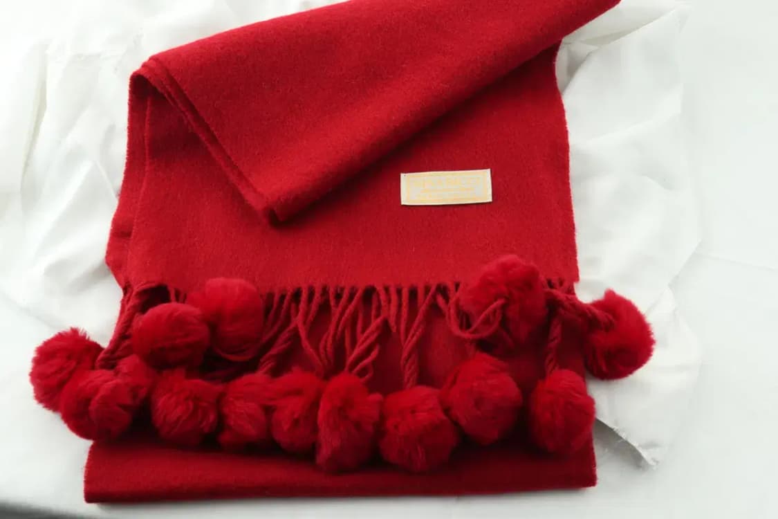 (F) 니나리치 목도리 머플러 크리마스 방울 레드 빨강 보들-2717 상품이미지2