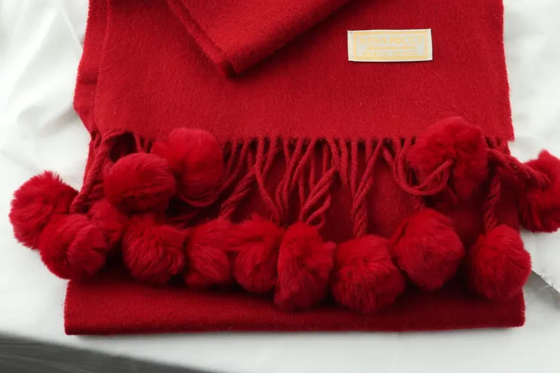 (F) 니나리치 목도리 머플러 크리마스 방울 레드 빨강 보들-2717 상품이미지4