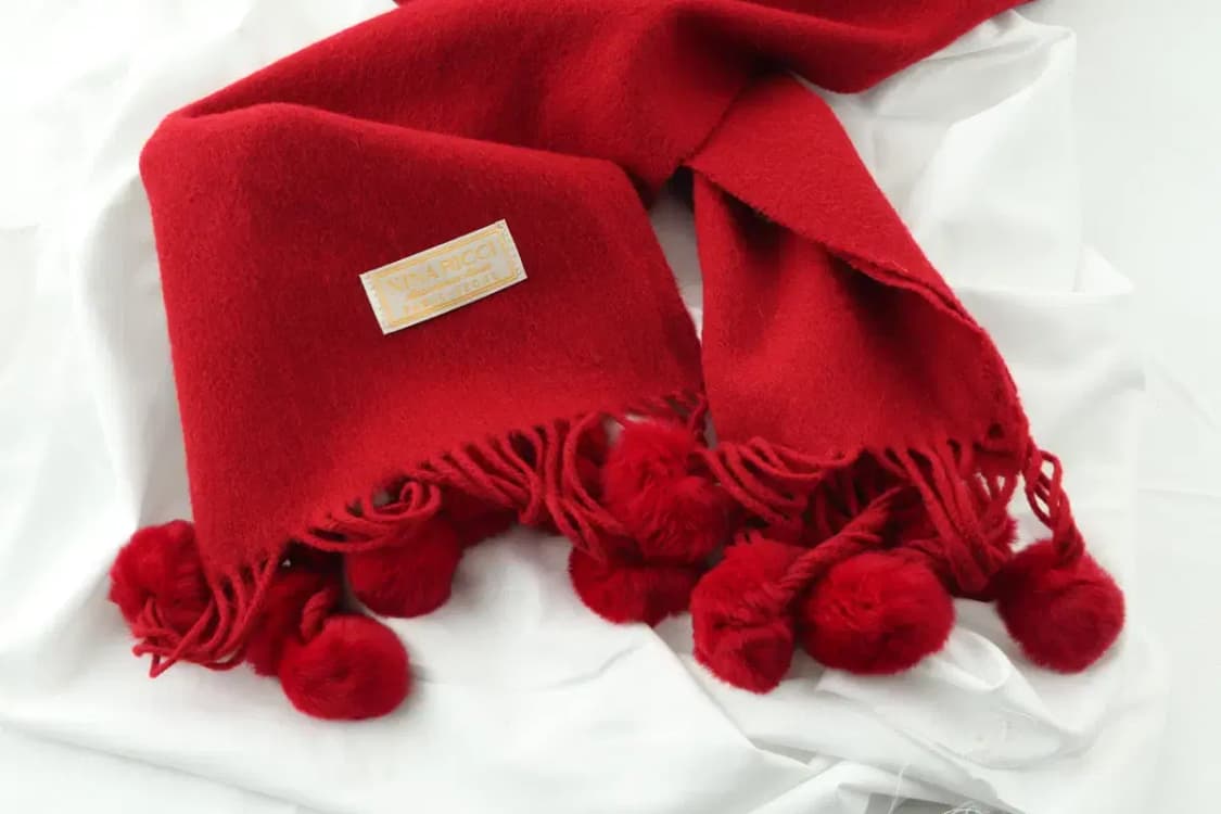 (F) 니나리치 목도리 머플러 크리마스 방울 레드 빨강 보들-2717 상품이미지7